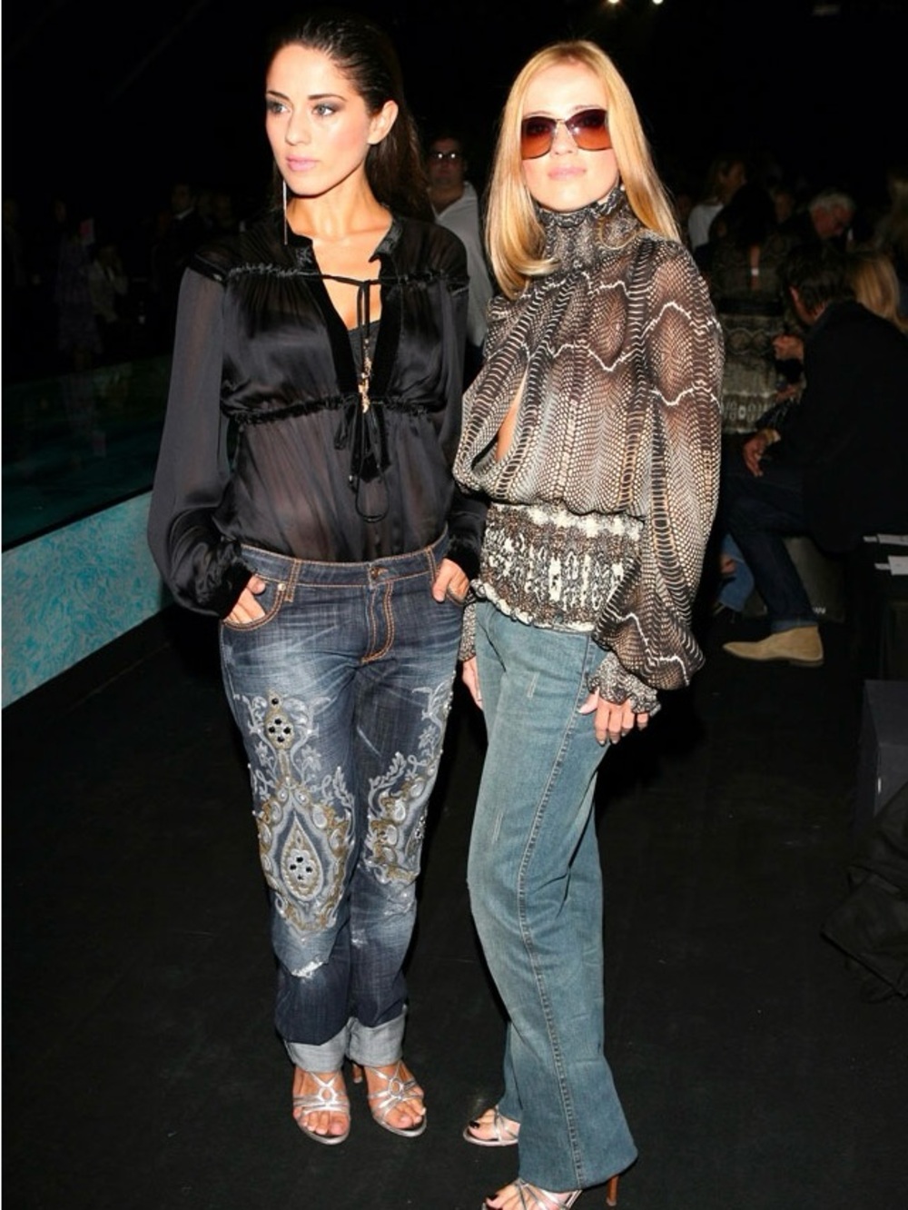 Vintage ROBERTO CAVALLI F/W 2005 Silk Python Snake Print Blouse + Pants SET - Picture 3 of 16